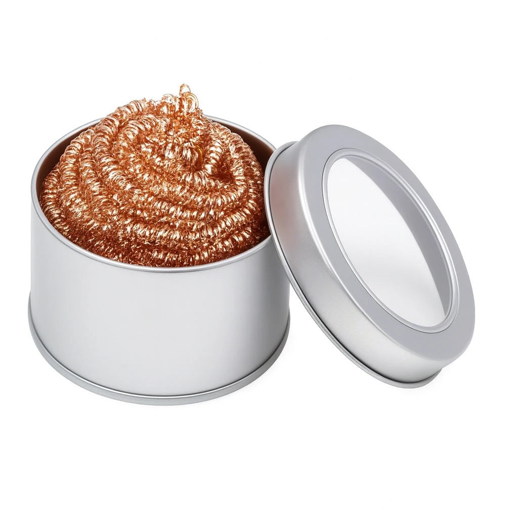 Soldering Iron Cleaning Ball – Copper Wire Tip Cleaner with Metal Holder
