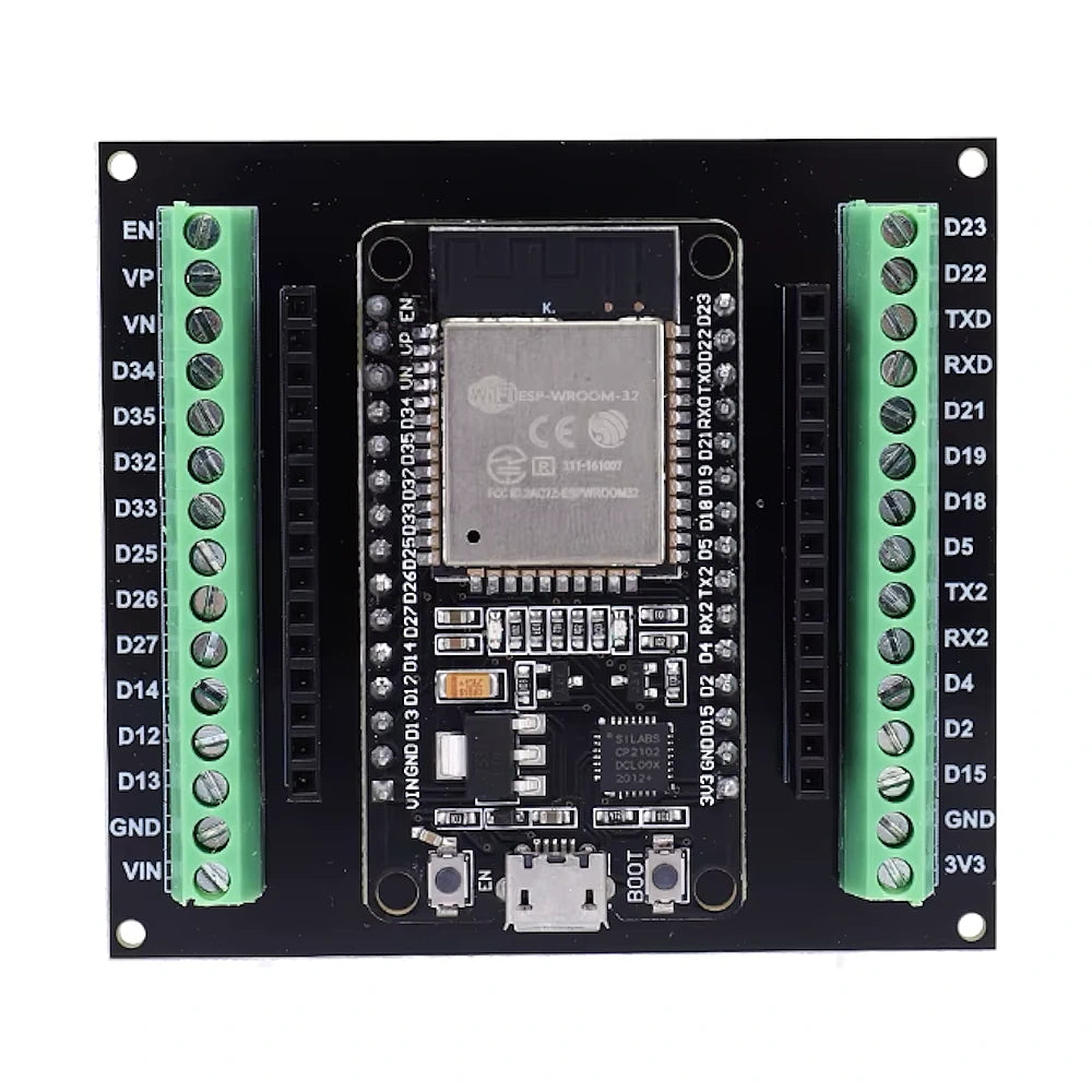 ESP32 WROOM‑32 Development Kit – WiFi + Bluetooth, with Terminal Expansion Module